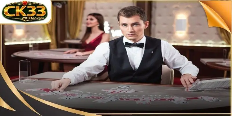 Technician calibrating live streaming equipment for professional dealer casino