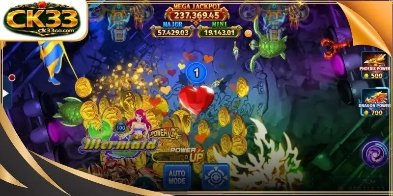 The shimmering jackpot interface displays Mini, Major, and Mega progressive